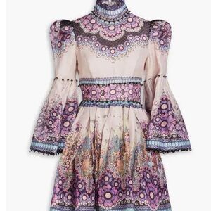 Zimmermann Purple and Pink Long Sleeve Dress